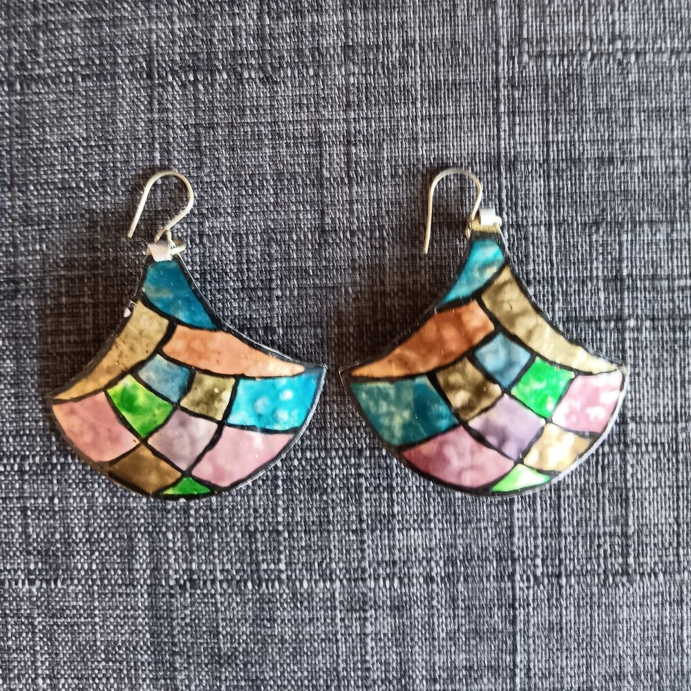 Vintage aluminum earrings for pierced ears